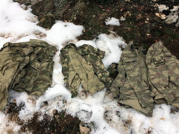 PKK'nın sığınağından çıkan asker üniformaları şok etti