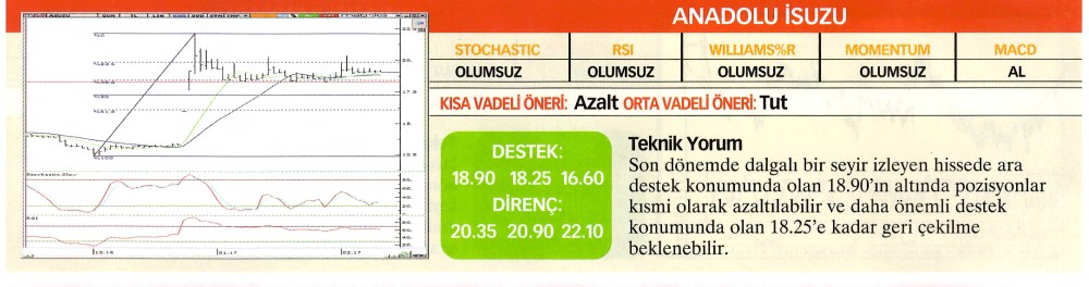 22 hisselik teknik analiz