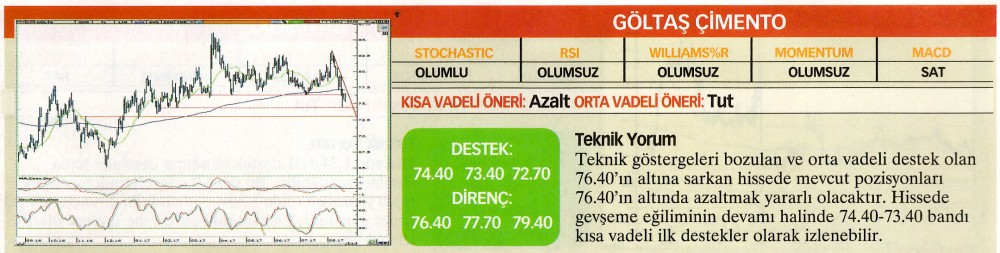 22 hisselik teknik analiz