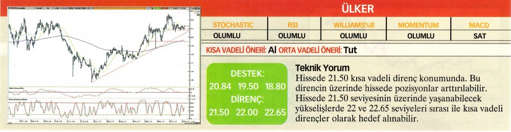 22 hisselik teknik analiz