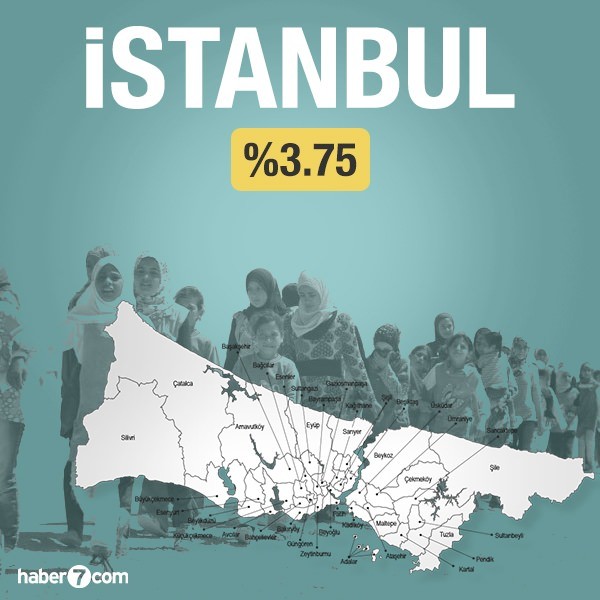 Suriyeliler hangi ilin yüzde kaçını oluşturuyor?