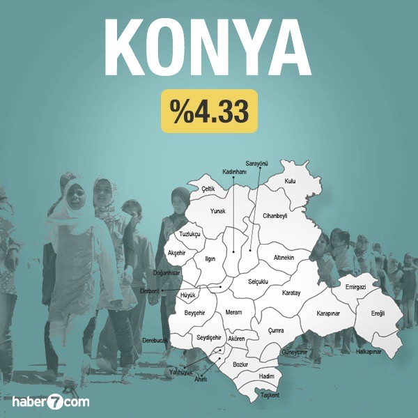 Suriyeliler hangi ilin yüzde kaçını oluşturuyor?