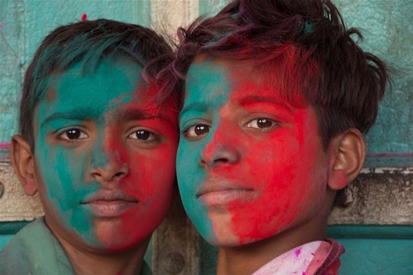 Hindistan'daki bahar festivalinden görüntüler