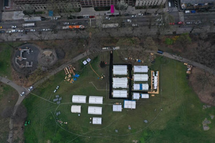 Central Park'a sahra hastanesi kuruldu