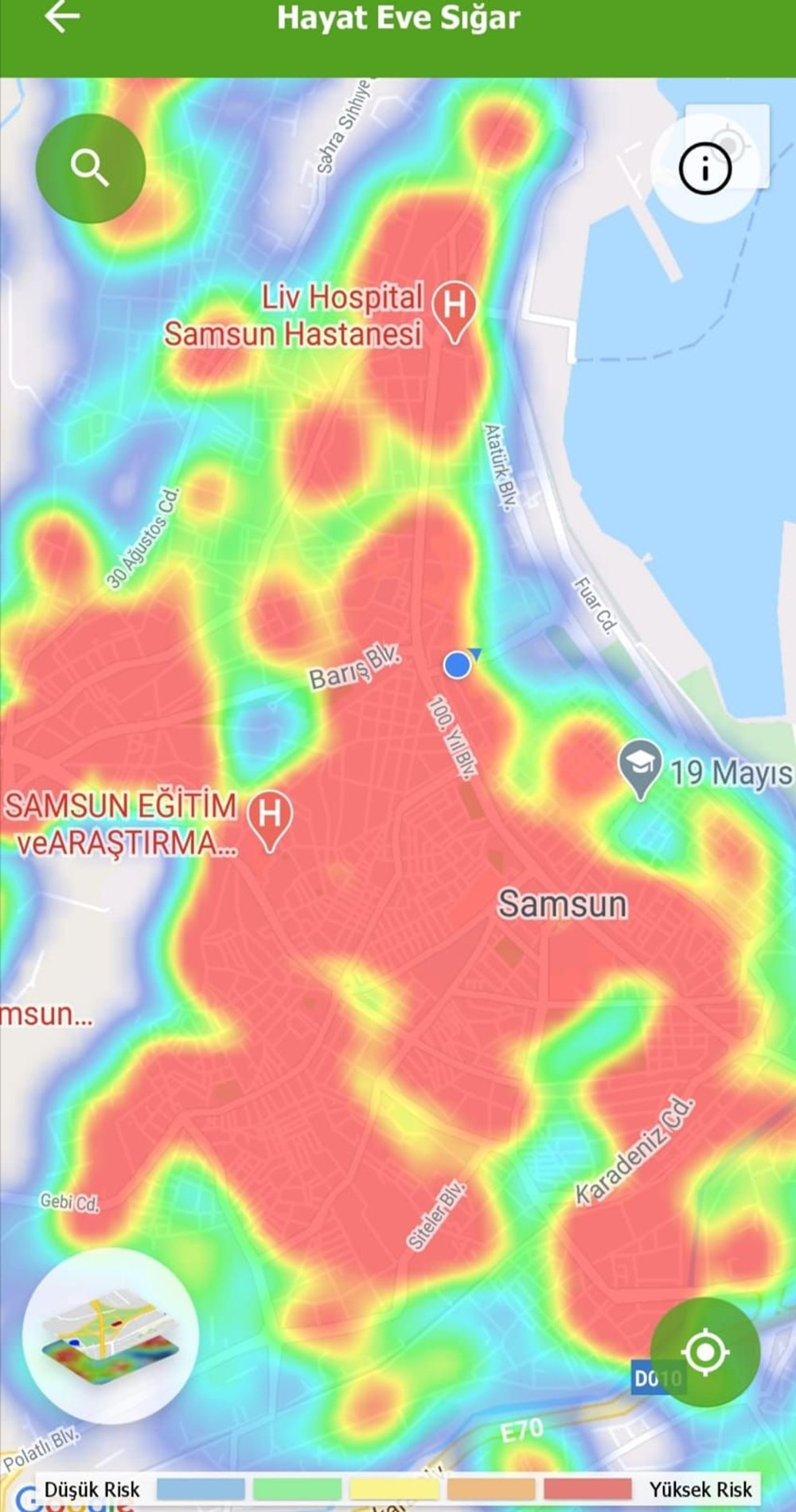 Samsun'da risk haritası iki ay sonra yeniden kırmızı