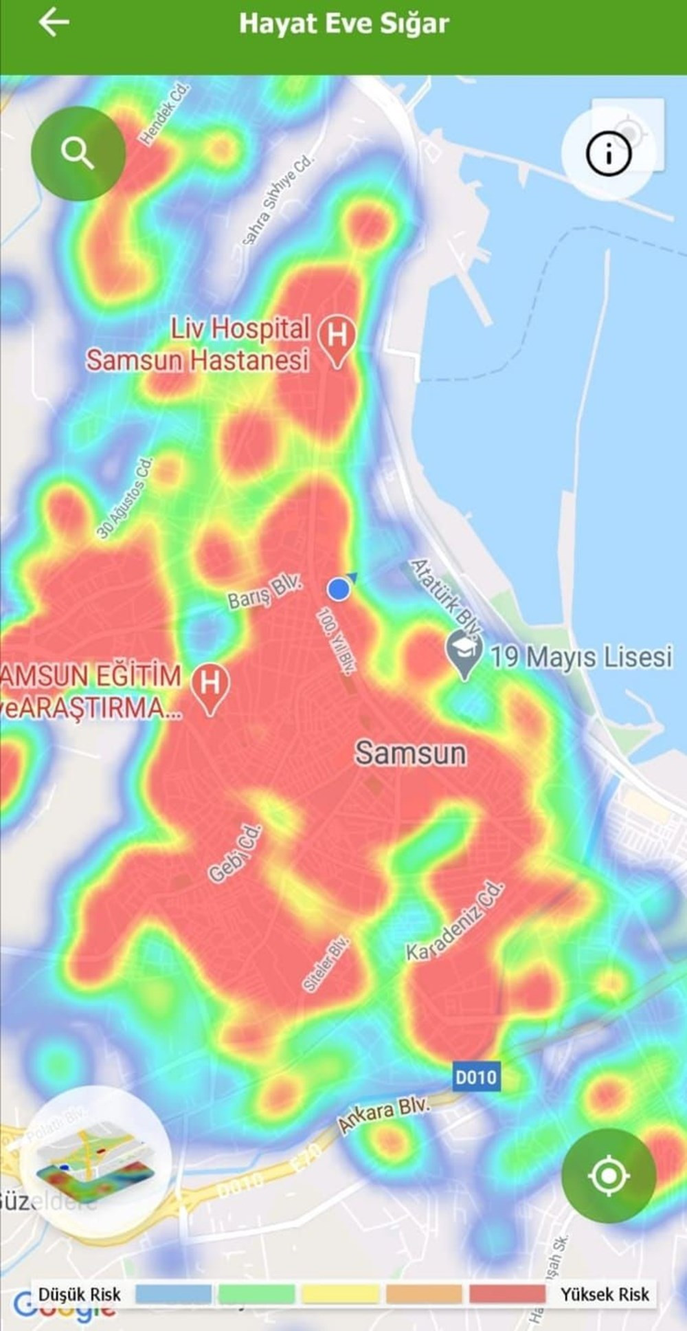 Samsun'da risk haritası iki ay sonra yeniden kırmızı