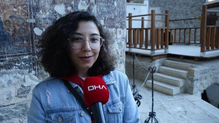 Sümela'da fresklere kazınan isimler için çalışma!