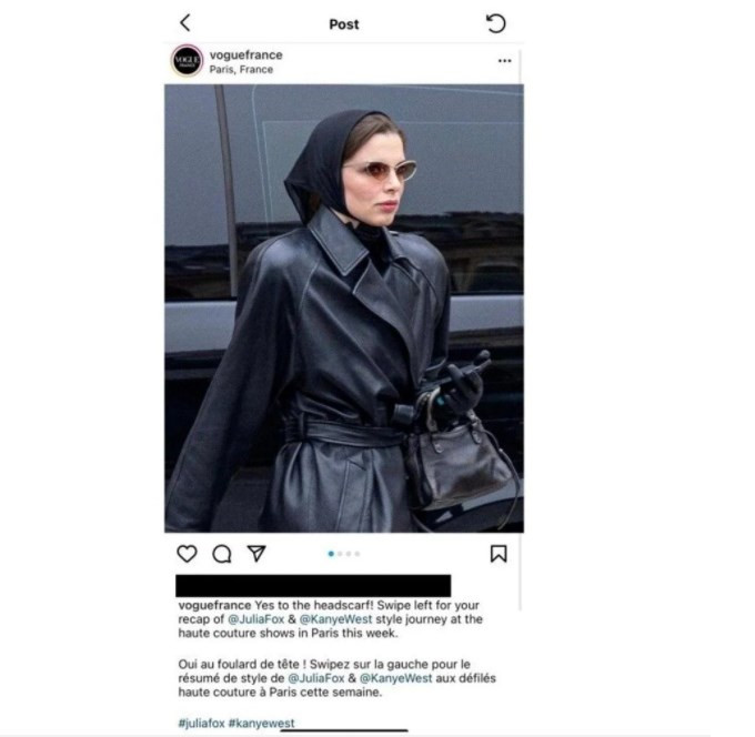 Kanye West'in sevgilisi Julia Fox'un başörtüsü Fransa'da tartışmaları alevlendirdi