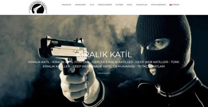 Fiyat tarifesini de çıkarmışlar: Online siparişle kiralık katil!
