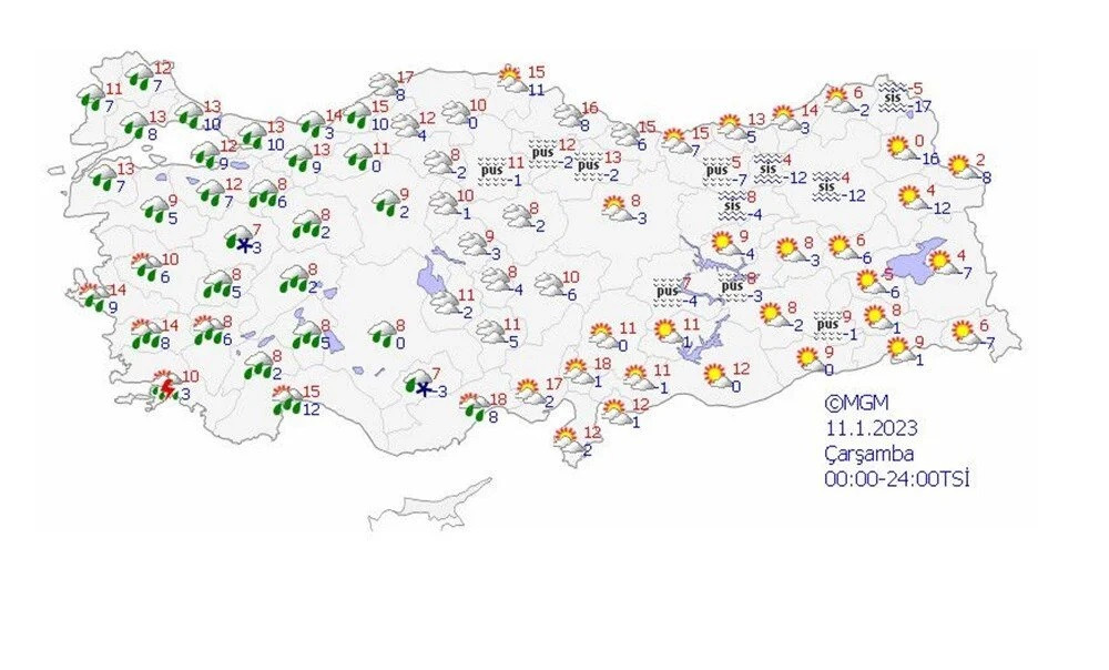 15 il için sarı ve turuncu kod uyarısı