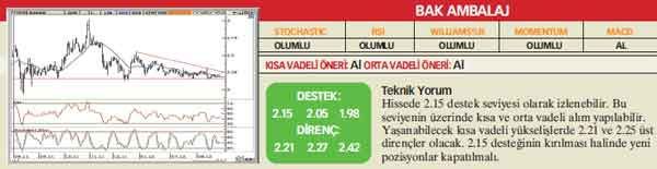 21 hisselik teknik analiz