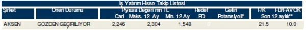 85 hisselik dev analiz