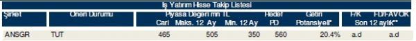 85 hisselik dev analiz