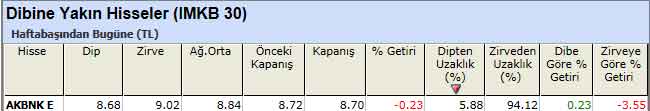 Dibine yakın hisseler 17-12-2012