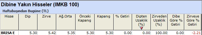Dibine yakın hisseler 28-12-2012