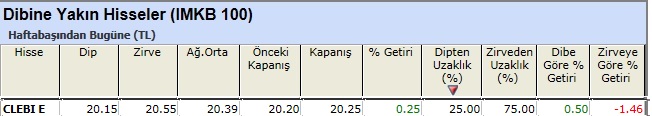 Dibine yakın hisseler 04-01-2013