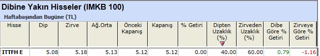 Dibine yakın hisseler 04-01-2013