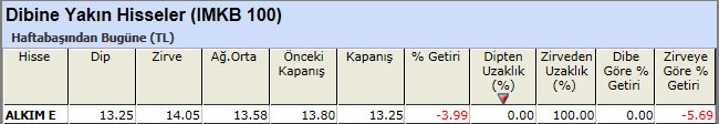 Dibine yakın hisseler 25-01-2013