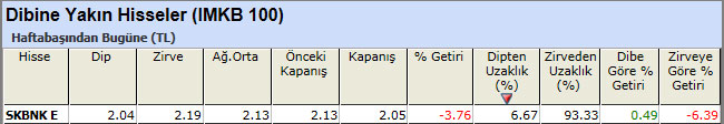 Dibine yakın hisseler 25-01-2013