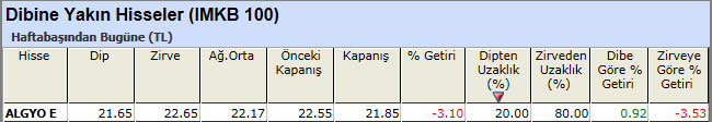 Dibine yakın hisseler 25-01-2013