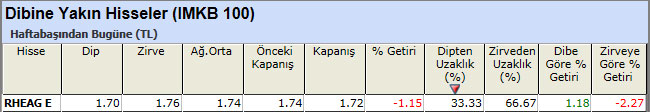 Dibine yakın hisseler 25-01-2013