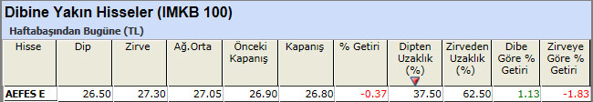 Dibine yakın hisseler 25-01-2013