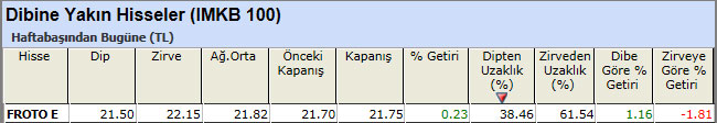 Dibine yakın hisseler 25-01-2013