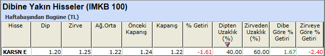 Dibine yakın hisseler 25-01-2013