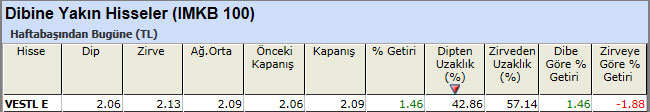 Dibine yakın hisseler 25-01-2013