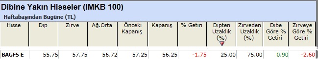 Dibine yakın hisseler 