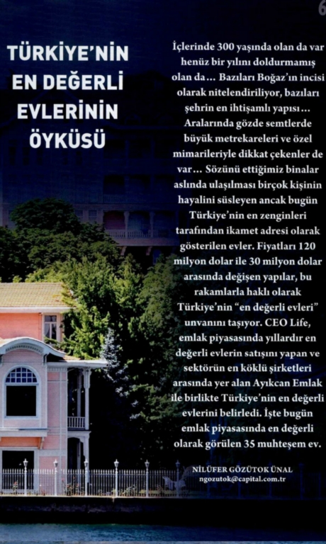 35 evin toplam değeri 3,5 milyar TL