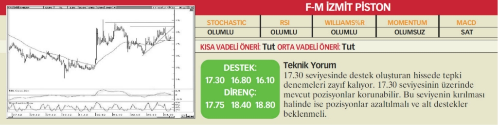 17 hisselik teknik analiz
