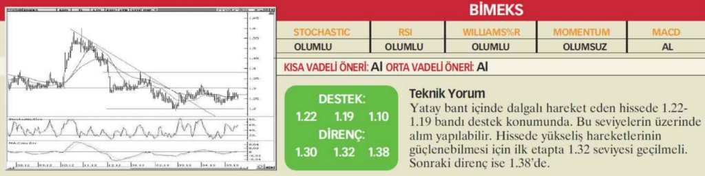 22 hisselik teknik analiz