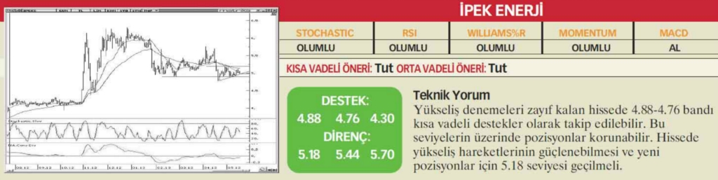 22 hisselik teknik analiz