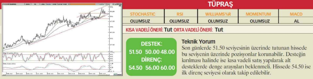 22 hisselik teknik analiz