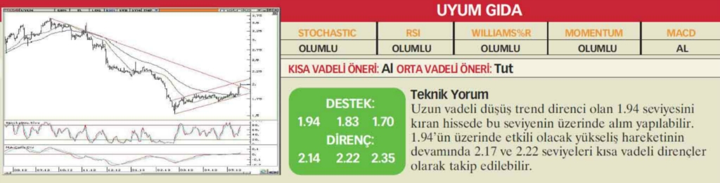 22 hisselik teknik analiz