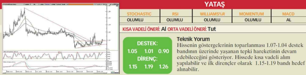 22 hisselik teknik analiz