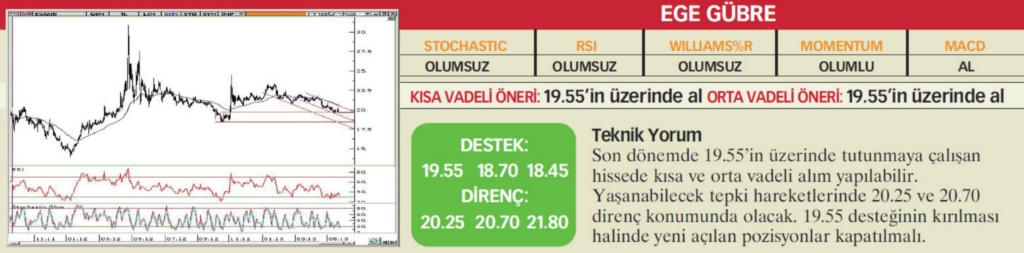22 hisselik teknik analiz