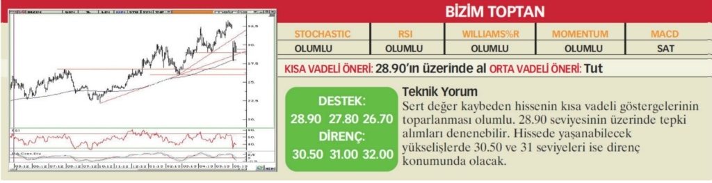 22 hisselik teknik analiz