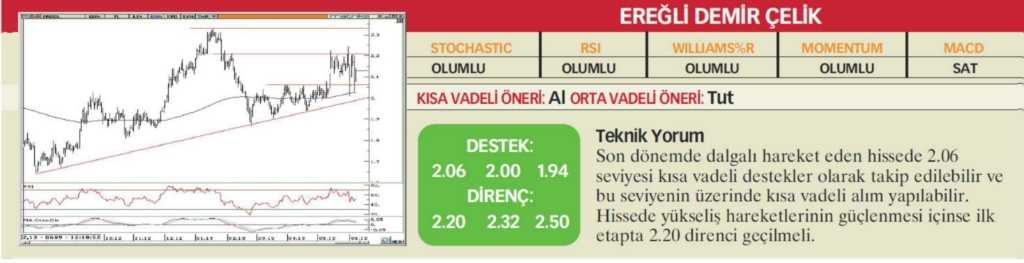 22 hisselik teknik analiz