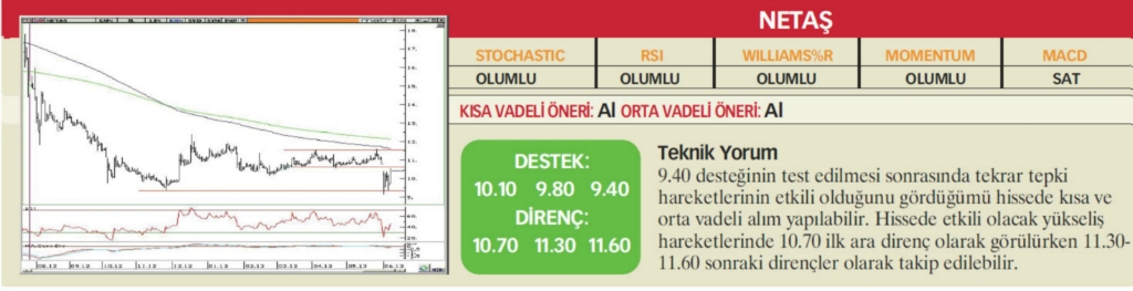 22 hisselik teknik analiz