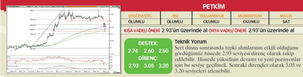 22 hisselik teknik analiz