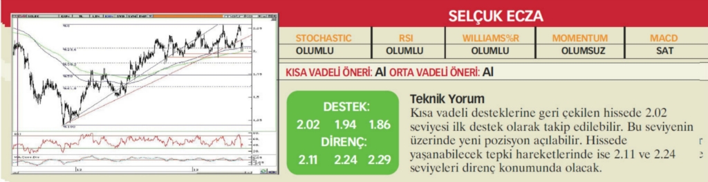 22 hisselik teknik analiz