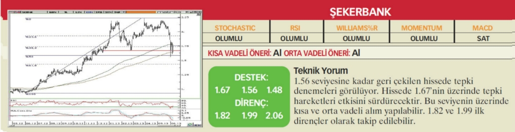 22 hisselik teknik analiz
