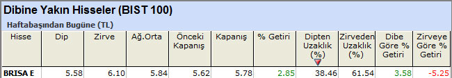Dibine yakın hisseler 01-07-2013