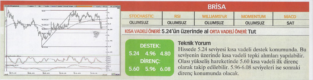 13 hisse için teknik analiz