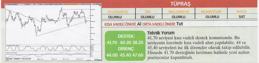 13 hisse için teknik analiz