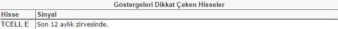 Dikkat çeken hisseler