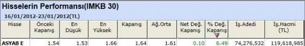 Performansı yüksek hisseler