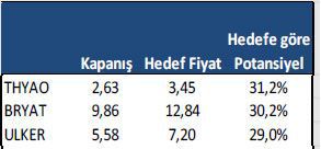 Getiri potansiyeli yüksek hisseler